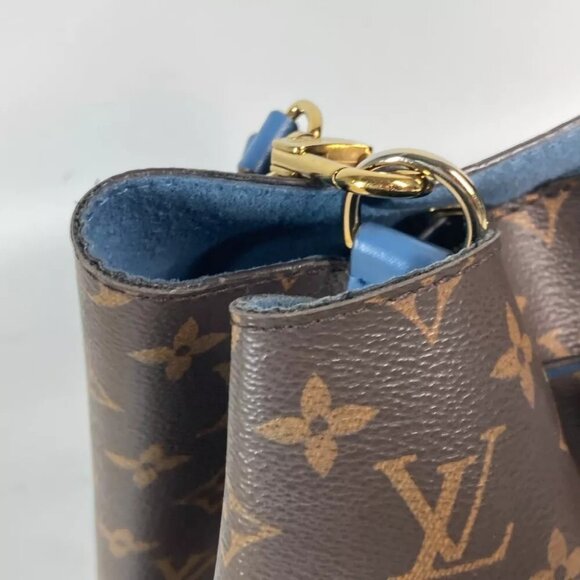 LOUIS VUITTON Monogram Neonoe Bucket type Shoulder Bag Brown x blue - Picture 7 of 16